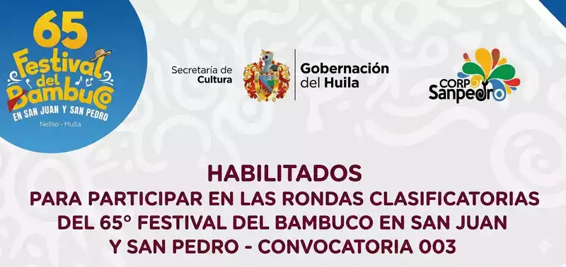 HABILITADOS PARA PARTICIPAR EN LAS RONDAS CLASIFICATORIAS DEL 65° FESTIVAL DEL BAMBUCO EN SAN JUAN Y SAN PEDRO